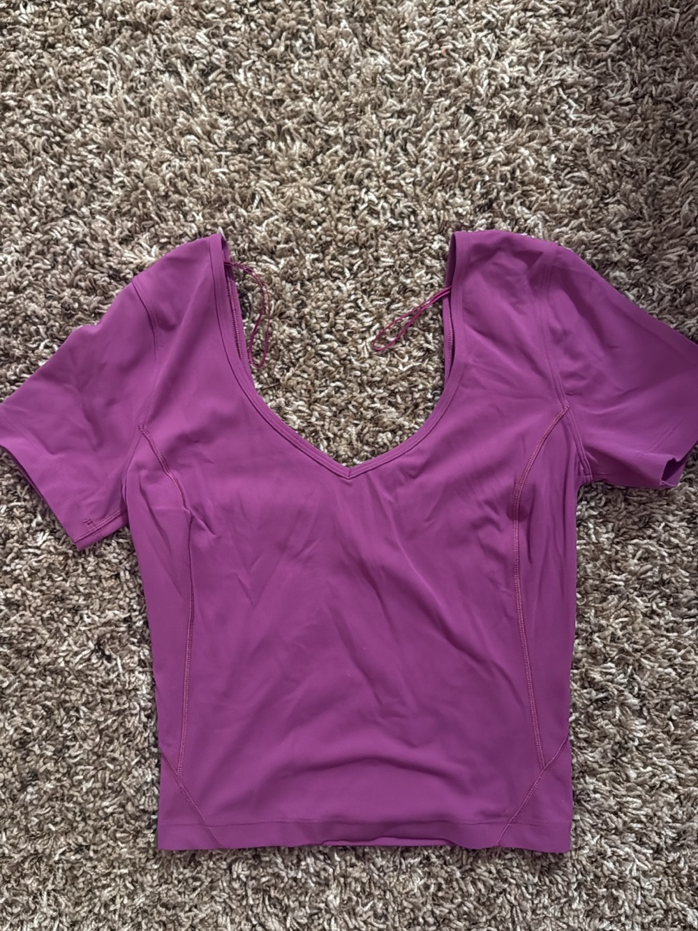 Lululemon Women’s V-Neck Short Sleeve Top in Magenta